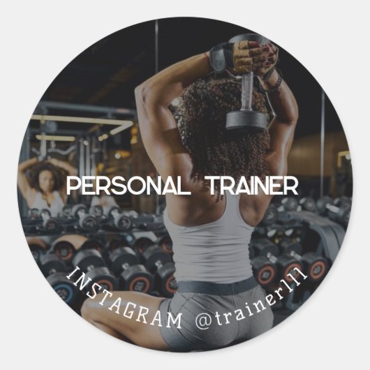 Personal Trainer Runder Aufkleber (Vorderseite)