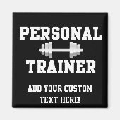 Personal Trainer Schwarz-Weiß Dumbell Training Magnet (Vorne)