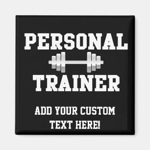 Personal Trainer Schwarz-Weiß Dumbell Training Magnet