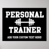 Personal Trainer Schwarz-Weiß Dumbell Training Poster (Vorne)
