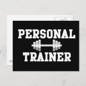 Personal Trainer Schwarz-Weiß Dumbell Training Postkarte (Vorne/Hinten)