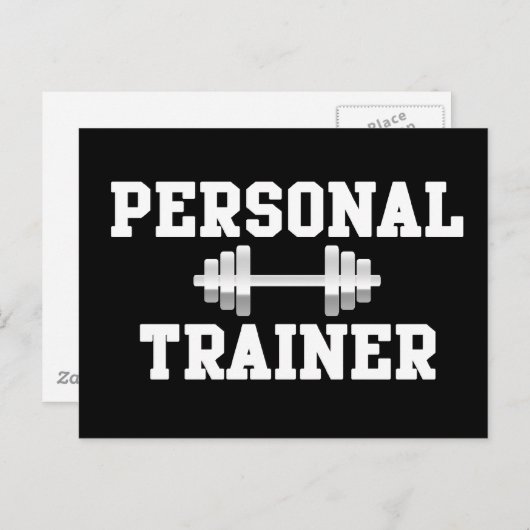 Personal Trainer Schwarz-Weiß Dumbell Training Postkarte (Vorne/Hinten)