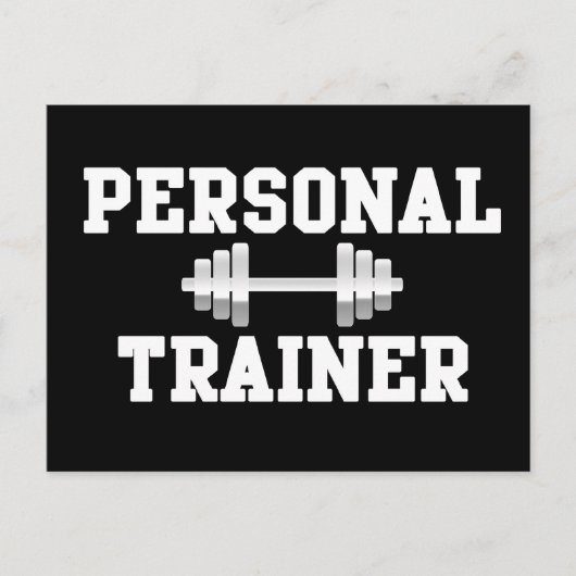 Personal Trainer Schwarz-Weiß Dumbell Training Postkarte (Vorderseite)