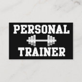 Personal Trainer Schwarz-Weiß Dumbell Training Visitenkarte (Rückseite)