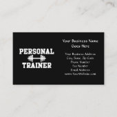 Personal Trainer Schwarz-Weiß Dumbell Training Visitenkarte (Vorderseite)
