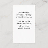 Personal Trainer Services Empfehlungskarte (Rückseite)