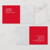 Personal Trainer Special Red Floral Damask Visitenkarte (Vorne/Hinten)