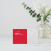 Personal Trainer Special Red Floral Damask Visitenkarte (Stehend Vorderseite)
