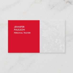 Personal Trainer Special Red Floral Damask Visitenkarte