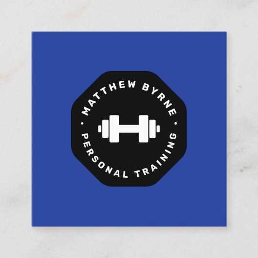 Personal Trainer Training Blue Emblem Quadratische Visitenkarte (Vorderseite)