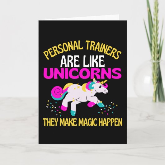 Personal Trainer Unicorn , Magical Unicorn Gym Fun Karte (Vorderseite)