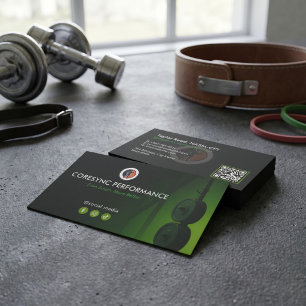Personal Trainer Unternehmen Elegantes Schwarz Visitenkarte
