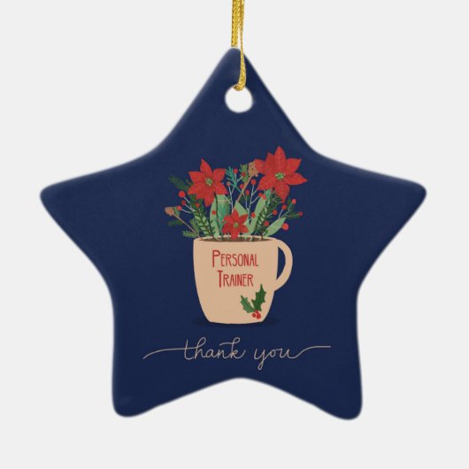 Personal Trainer Vielen Dank zu Weihnachten Keramik Ornament (Hinten)