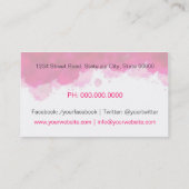 Personal Trainer Visitenkarte (Rückseite)