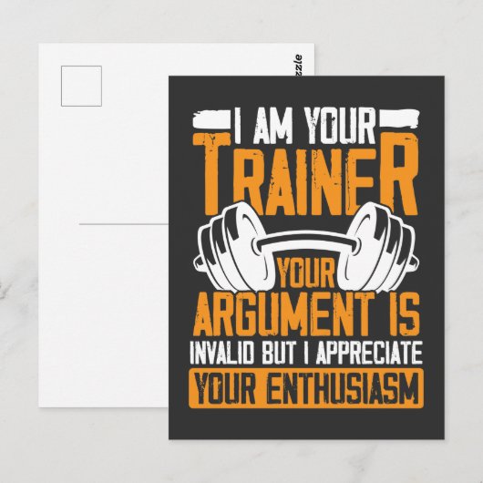 Personal Trainer Workout Zitat Funny Weigheben Postkarte (Vorne/Hinten)