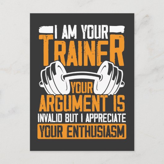 Personal Trainer Workout Zitat Funny Weigheben Postkarte (Vorderseite)