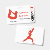 Personal Trainer, Yoga Instructor Abzeichen Ausweis (Vorder- & Rückseite)