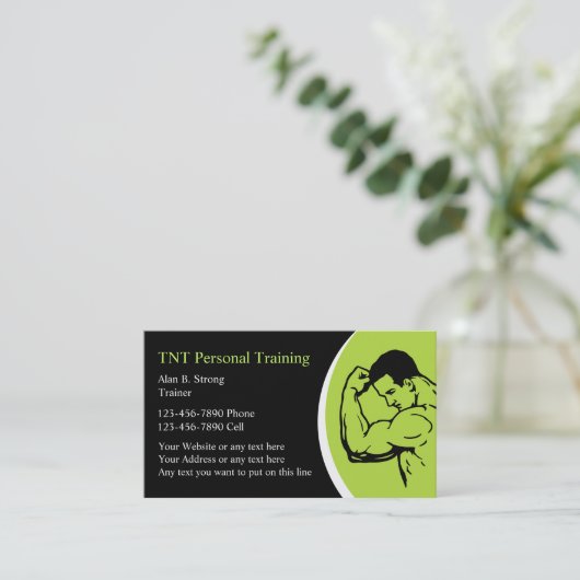 Personal Training Business Cards Visitenkarte (Stehend Vorderseite)