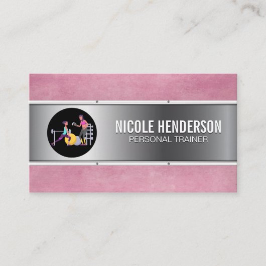 Personal Training Session | Rosa Grunge Visitenkarte (Vorderseite)