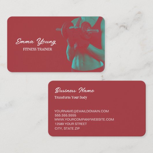 Personal Ttrainer Fitness Visitenkarte (Vorne/Hinten)