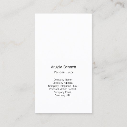 Personal Tutor Business Card Gold Floral Geblüht Visitenkarte (Rückseite)