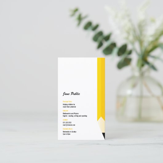 Personal Tutor Lehrer Stift Visitenkarte (Stehend Vorderseite)