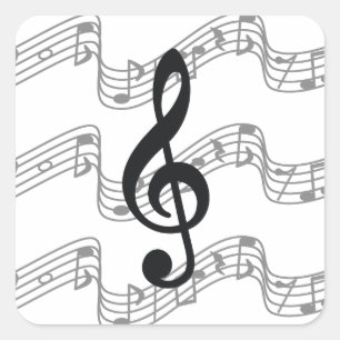 Personal und dreifacher Clef Quadratischer Aufkleber