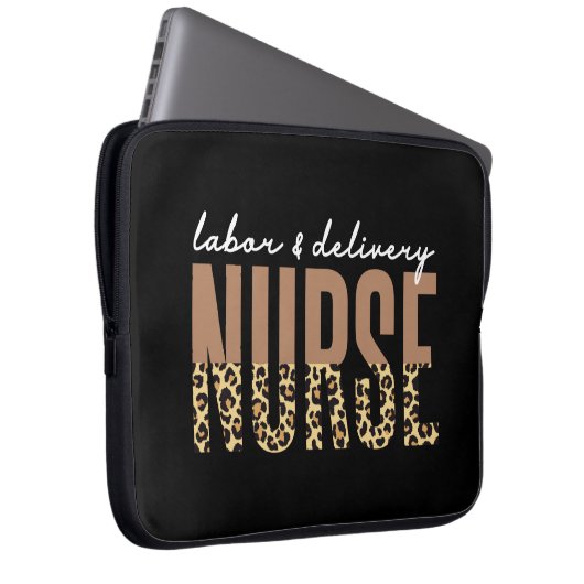 Personal und Krankenschwester Cheetah Leopard Druc Laptopschutzhülle (Vorne Rechts)