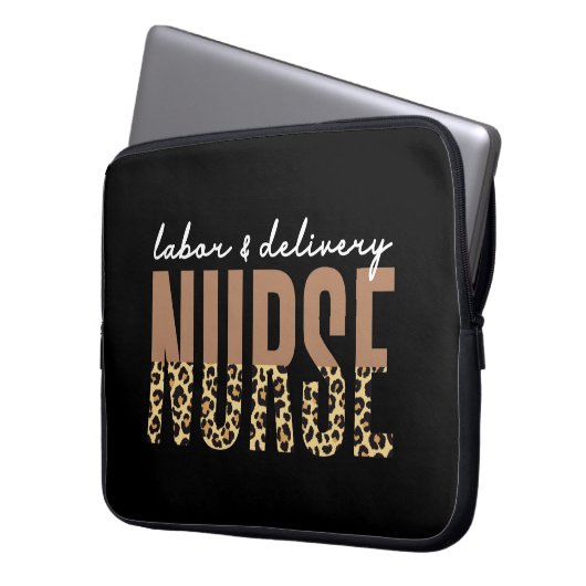 Personal und Krankenschwester Cheetah Leopard Druc Laptopschutzhülle (Vorderseite Links)