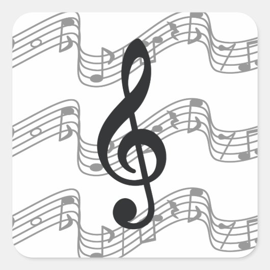 Personal und Treble Clef Quadratischer Aufkleber (Vorderseite)