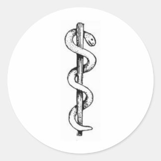 Personal von Asclepius Runder Aufkleber
