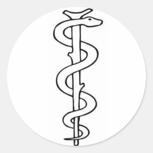 Personal von Asclepius Runder Aufkleber (Vorderseite)