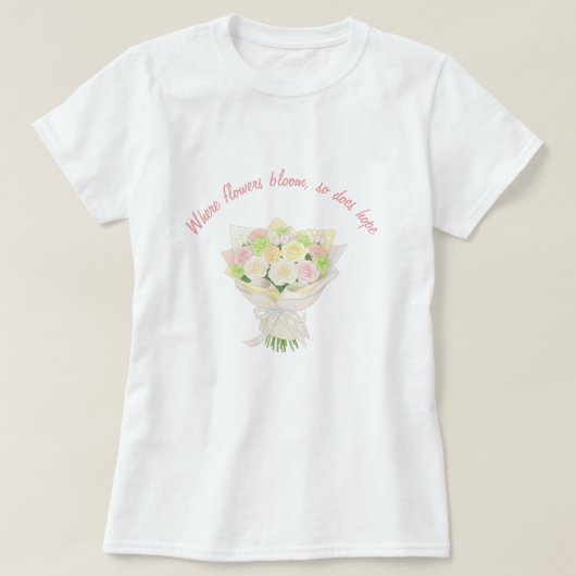 personal Wedding bouquet Bridal Shower T-Shirt (Design vorne)