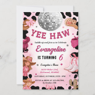 Personal Wild West Pink Cowgirl Geburtstagsparty Einladung