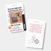 Personalausweis-Abzeichen für Schullehrer mit Bild Ausweis (Front & Back)