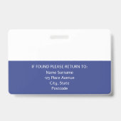 Personalausweis des BLUE-Fotos Ausweis (Rückseite)