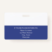 Personalausweis des BLUE-Fotos Ausweis (Rückseite)