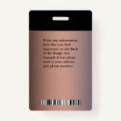 Personalausweis des Krankenhauses Ausweis (Rückseite)