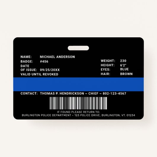 Personalausweis des Personalisierten Fotos der Pol Ausweis (Rückseite)