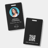 Personalausweis Einfach modernes Schwarz-weißes Fo Ausweis (Vorder- & Rückseite)