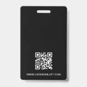 Personalausweis Einfach modernes Schwarz-weißes Fo Ausweis (Rückseite)