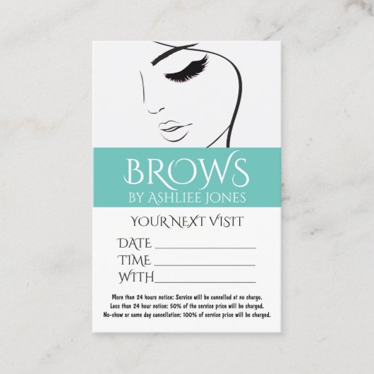 Personalausweis Eyebrows Eyelashes Salon Visitenkarte (Vorderseite)