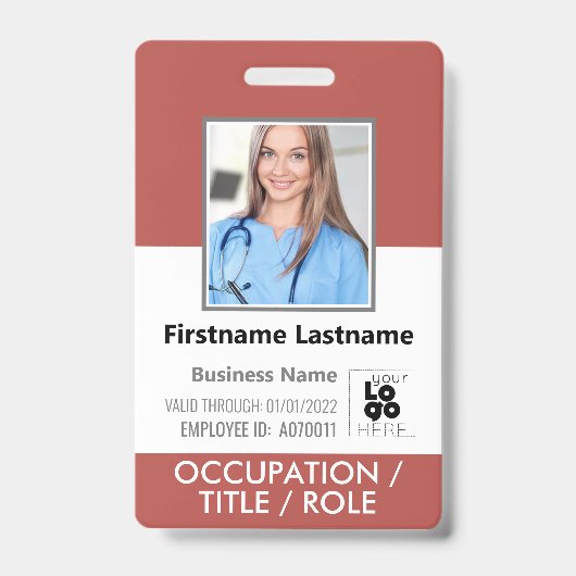 Personalausweis-Foto-Barcode-Logo Rekordroter Name Ausweis (Vorderseite)