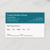 Personalausweis für Familienangehörige Visitenkarte (Vorderseite)