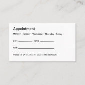 Personalausweis für psychische Gesundheit Terminkarte (Rückseite)