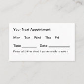 Personalausweis für Zahnärzte Visitenkarte (Rückseite)