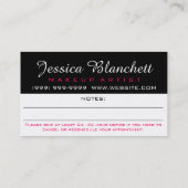 Personalausweis-Make-up-Künstlerkosmetologie-Salon Terminkarte (Rückseite)