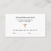 Personalausweise des Arztes Terminkarte (Vorderseite)