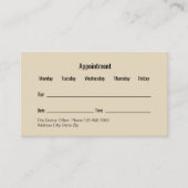 Personalausweise des Arztes Terminkarte (Vorderseite)