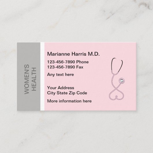 Personalausweise für Ärzte für Frauengesundheit Terminkarte (Vorderseite)